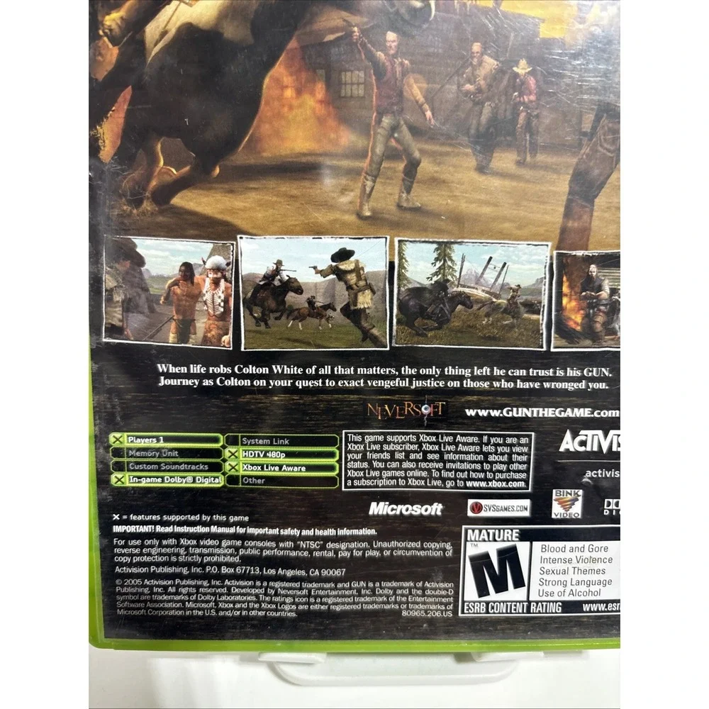 Gun Original Xbox Neversoft Western Tested‎ Works